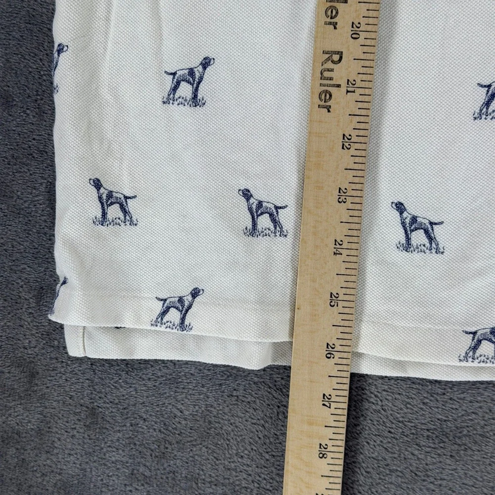 Polo Ralph Lauren Mens XXL White Pointer Dog Print‎ Classic Fit Polo Shirt